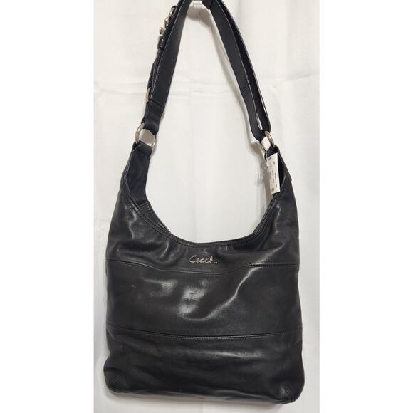 Coach Handbags - Y2k Coach Black Leather Shoulder Duffle Saddle Messenger Bag Hobo F17116